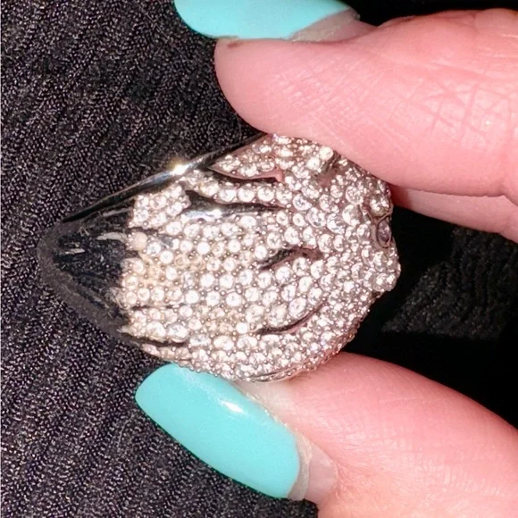 Silver Cat Face Ring - Picture 3 of 5